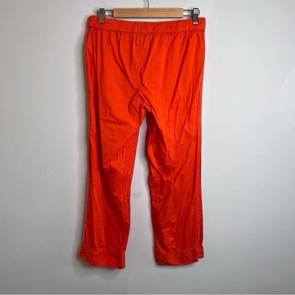 J Crew Womens Size Small Cotton Pyjama Pants Cropped Bright Orange Drawstring - Picture 4 of 9